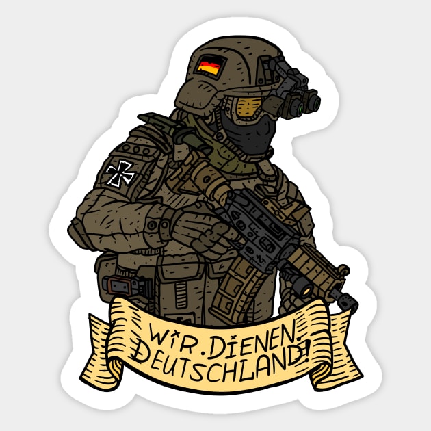 german bundeswehr, deutchland. army soldier with motto. Sticker by JJadx